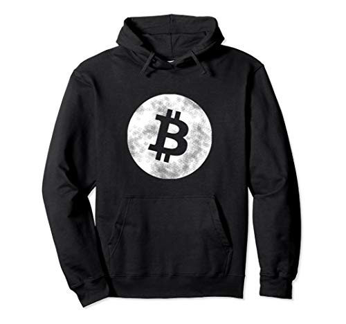Bitcoin-Moon-Digital Vintage-White-Logo Currency Standard Pullover Hoodie