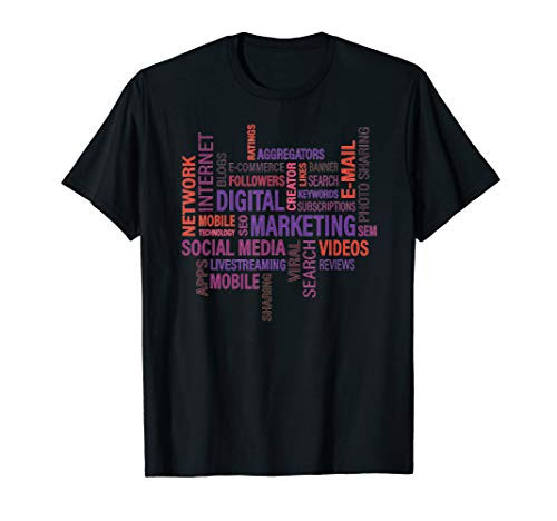T-Shirt Marketer Gift - Digital Marketing Word Cloud T-Shirt