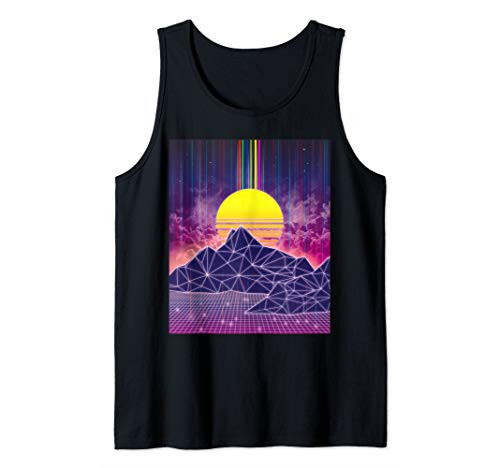 Retro Digital Sunset 1980s Vaporwave Aesthetic Art Tank Top Retro Digital Sunset 1980s Vaporwave Aesthetic Art Tank Top