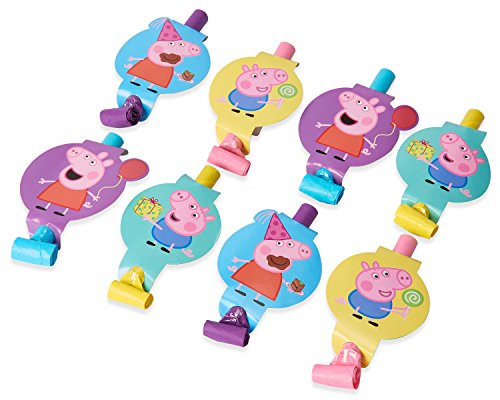 Amscan Peppa Pig Birthday Party Blowouts Favour, Plastic, 5", Pack of 8 Party Supplies