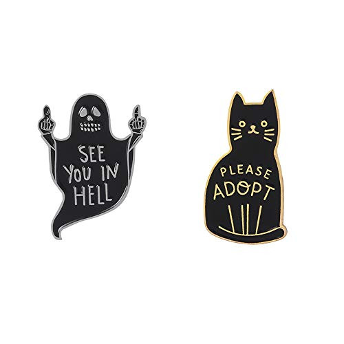GMQHD Strange Novelty Cartoon Enamel Pin Sets Animal Lapel Pins Brooch Pins for Halloween Clothing Bags Backpacks Jackets Hat Jewelry DIY Accessories