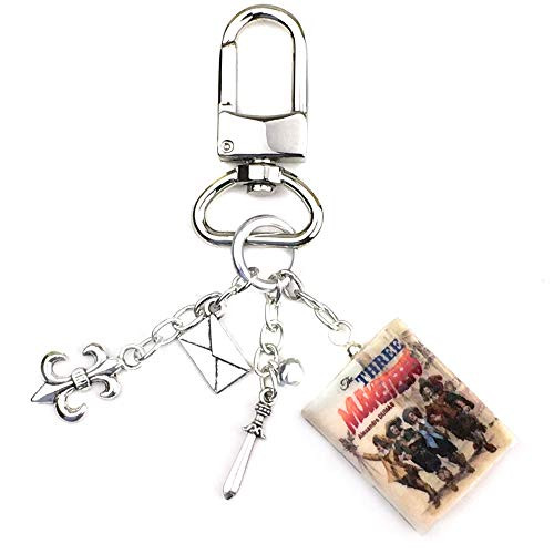 The Three Musketeers Alexandre Dumas Clay Mini Book Key Chain Bag Purse Backpack Clasp Clip Lock