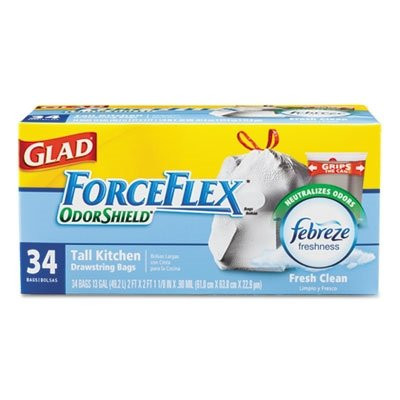 Glad ForceFlex OdorShield Tall Kitchen Drawstring Bags