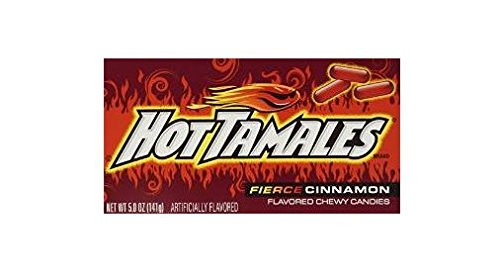 Hot Tamales Fierce Cinnamon Flavored Chewy Candies -Pack of 4- 5 oz Boxes