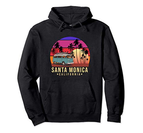 California Santa Monica Vintage Van Surfer Pullover Hoodie