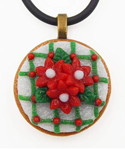 Glass Christmas Nosegay Tea Cookie Mini Ornament or Pendant