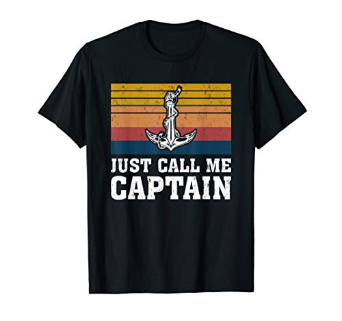 Just Call Me Captain Pontoon Boat Anchor Graphic T-Shirt