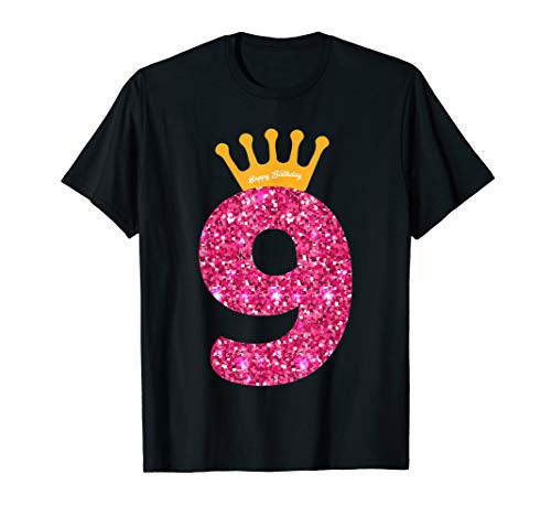Happy Birthday   Girls 9th Party 9 Years Old Bday T-Shirt