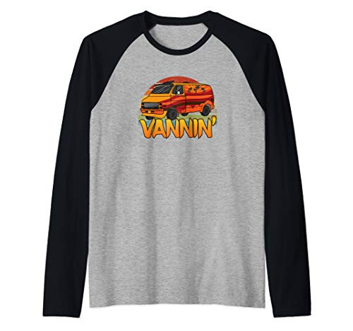 VANNIN Retro Palm Tree Vanner Vanning Van Lovers Lifestyle Raglan Baseball Tee