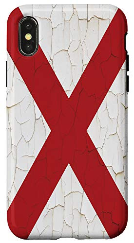 iPhone X-XS Alabama Flag AL Grunge Wall Case