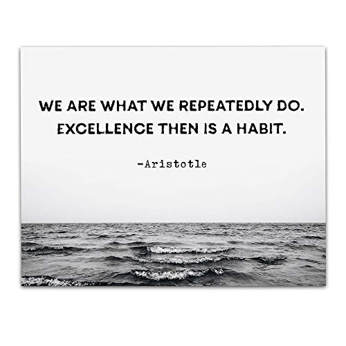 We Are What We Repeatedly Do- Aristotle Quote Motivational Wall Art- Unframed 11 x 14 Black and White Print - Makes a Great Gift for Family and Friend We Are What We Repeatedly Do- Aristotle Quote Motivational Wall Art- Unframed 11 x 14 Black and White Print - Makes a Great Gift for Family and Friend