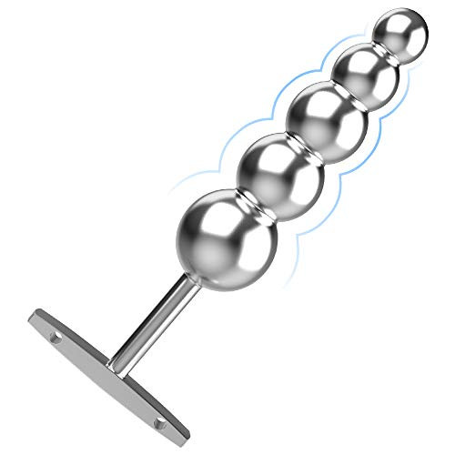 Metal Anal Beads Butt Plug with T-Handle  Adorime 5 Stainless Steel Graduated Beads Anal Plug Sex Toys for Men Women  Anal Training Toys