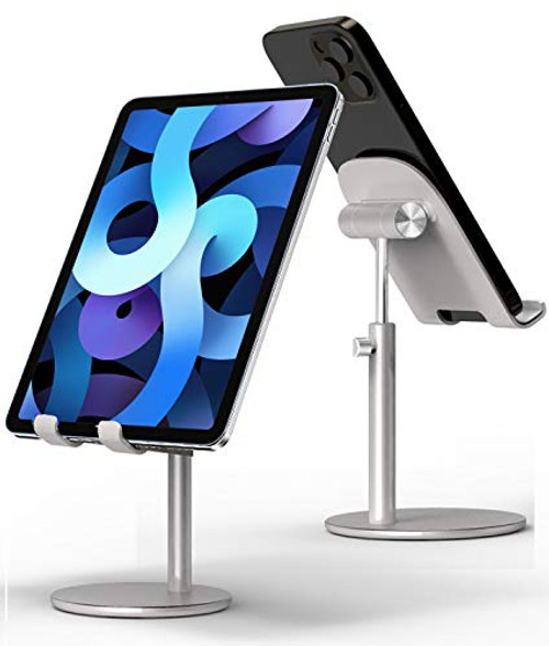 Tablet Stand Adjustable Phone Stand HolderWUWIVE All Aluminum Desktop Cell Phone Holder Dock Compatible with iPhone iPad 8th and Other Mobile Phone a