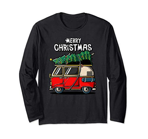 Christmas Tree On Car Van Merry Xmas Long Sleeve T-Shirt