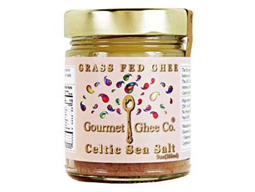 Celtic Sea Salt Ghee By The Gourmet Ghee Co- Grass Fed Butter All Natural Ingredients Infused With Unrefined Pink Celtic Sea Salt 9 Ounce