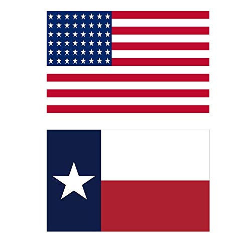 VSVO American Flag 3x5 ft - Texas Flag 3x5 ft - Embroider Stars  Sewn Stripes  Brass Grommets-