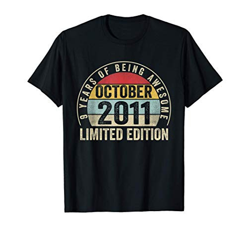 October 2011 T Shirt 9 Year Old Shirt 2011 Birthday Gift T-Shirt