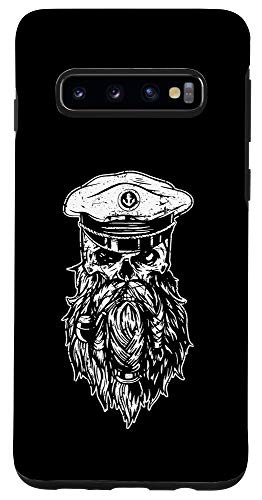 Galaxy S10 Skull sailor beard boat vintage captain sailor Case