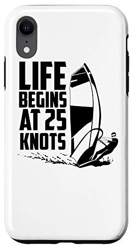 iPhone XR Funny Life Begins At 25 Knots - Cool Sports Windsurfing Gift Case