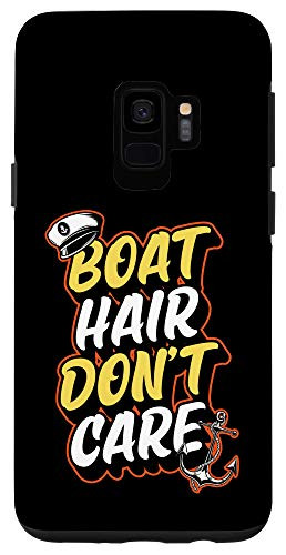 Galaxy S9 Boat Hair Dont Care Boat Captain Hat Anchor Funny Gift Case