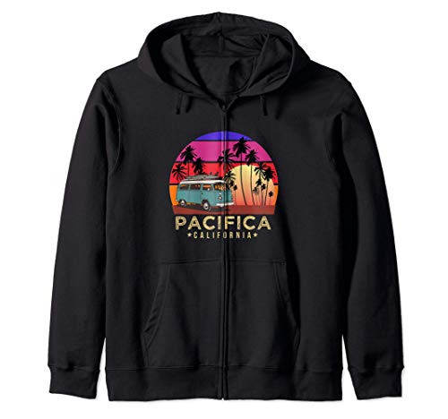 California Surf Pacifica Beach Vintage Van Surfer Zip Hoodie California Surf Pacifica Beach Vintage Van Surfer Zip Hoodie