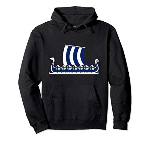 Finland Viking Ship Suomi Finnish Flag Dragon Boat Viking Pullover Hoodie