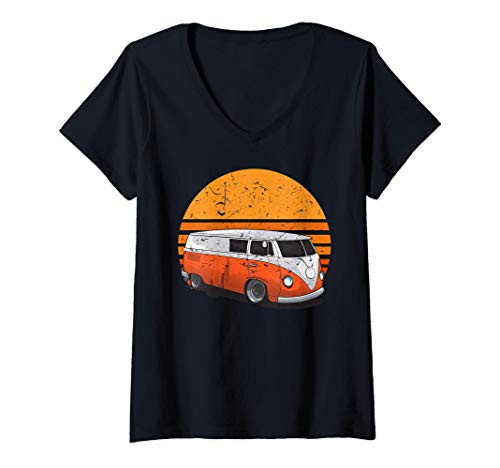 Womens Austin Texas Vintage Hippie - Retro Sixties Van Gift V-Neck T-Shirt