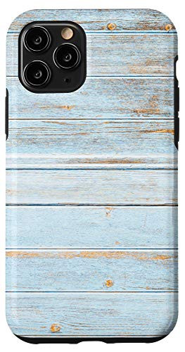 iPhone 11 Pro Blue Ocean Wood Pattern Design Gifts Case