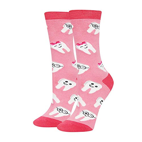 HAPPYPOP Women Girl Teeth Socks Funny Nursing Medical Hygienist Dentist Gift