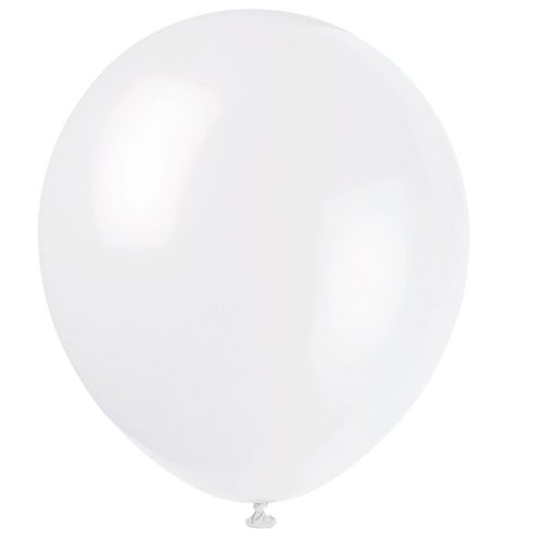 12" Latex White Balloons, 10ct