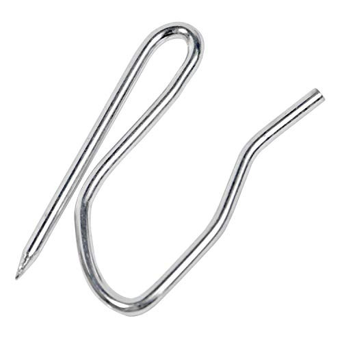 Millennial Essentials 60 Pack Metal Curtain Hooks Pin-On Drapery Hooks 1-2 by 0-8 Inch Silver for Window Curtain  Door Curtain and Shower Curtain -60-