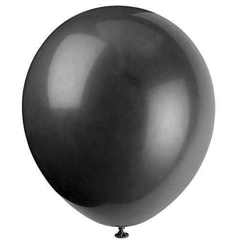 12" Latex Black Balloons, 10ct