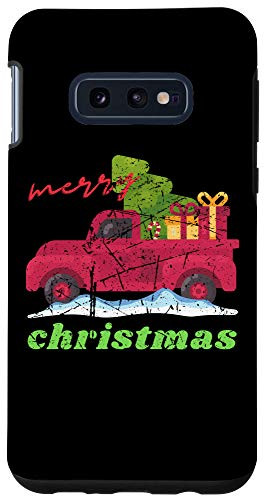 Galaxy S10e Holiday Season Christmas Classic Red Truck Snowy Xmas Tree Case