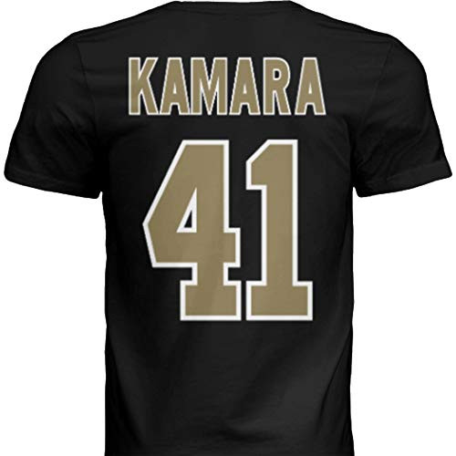 Hall of Fame Sports Memorabilia NWT New Kamara 41 New Orleans Black Custom Screen Printed Football T-Shirt Jersey No Brands-Logos Mens -Medium-