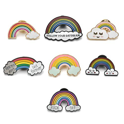 WWBGINF Enamel Lapel Pins Sets Novelty Panda Pin Animal Rainbow Brooches for Clothing Bags Backpacks Jackets Hat Jewelry DIY Accessories -Rainbow-