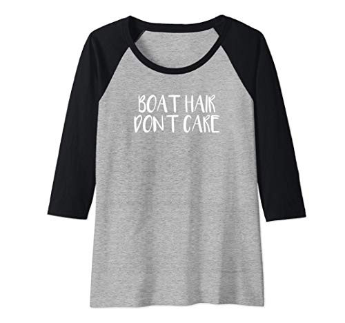 Womens Boat Hair Dont Care Raglan Baseball Tee Womens Boat Hair Dont Care Raglan Baseball Tee