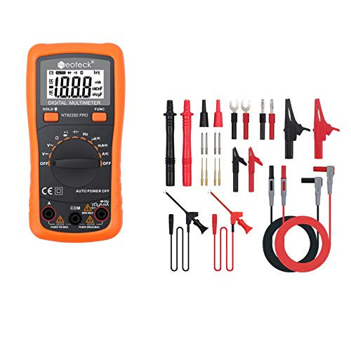 Neoteck Auto Ranging Digital Multimeter - 24 Pieces Multimeter Test Leads