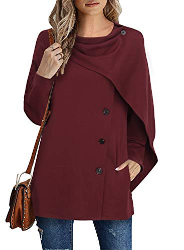 Timeson Ladies Tunic Sweaters for Leggings Womens Cotton Tunics Tops Plus Size Long Sleeve Winter Warm Cardigan Top Casual Work Loose Fitted Fall Clo