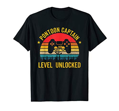 Pontoon Boat Captain Gaming Video Games Sailor Boating Owner T-Shirt