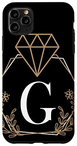 iPhone 11 Pro Max Monogram Initial Letter G Floral Noble Pattern Case