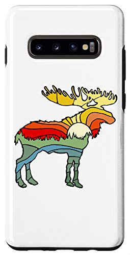 Galaxy S10- Artistic Moose Colorful Nature Outdoor Mountains Graphic Case