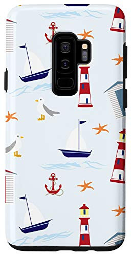 Galaxy S9- Seaside Beach Lighthouse Boat Anchor Nautical Ocean Waves Case
