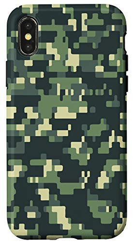 iPhone X-XS Green Camo Digital Camouflage Hunter Military Case