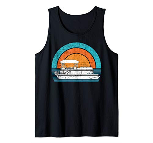 Vintage Retro Pontoon Captain Pontoon Boat Pontoon Lake Tank Top