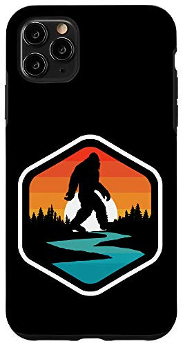 iPhone 11 Pro Max Vintage Bigfoot Outdoor 80s Hexagon Badge Graphic Case