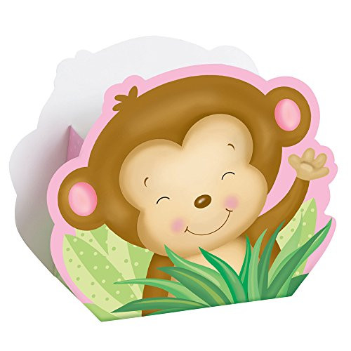 Girl Monkey Baby Shower Favor Boxes, 8ct