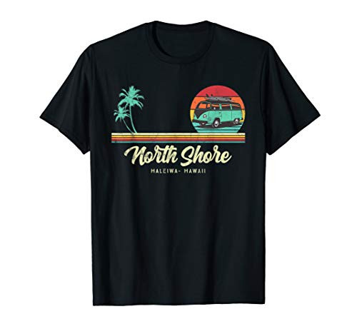 Hawaii North Shore Oahu- Retro Surf Van Vintage Hawaiian T-Shirt