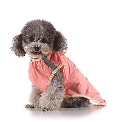 CHARLES RICHARDS Pet Dog Raincoats Lightweight Hooded Waterproof Coats Rain Jackets for Small to Large Dogs with Reflective Strip