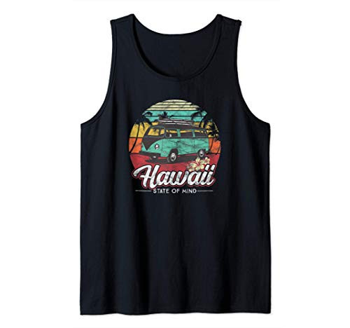 Retro Hawaii Surf Van Beach Bum Surfer Tank Top