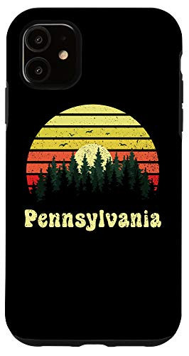 iPhone 11 Vintage Pennsylvania Sunset Woods Outdoors Souvenir Case